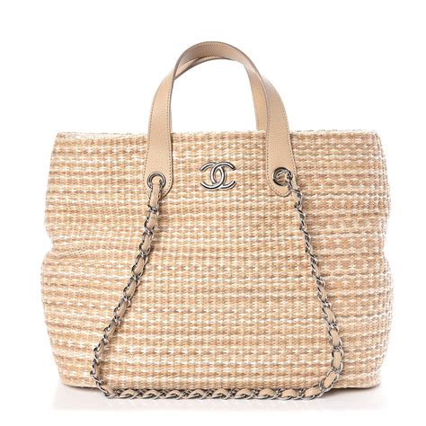 chanel straw tote